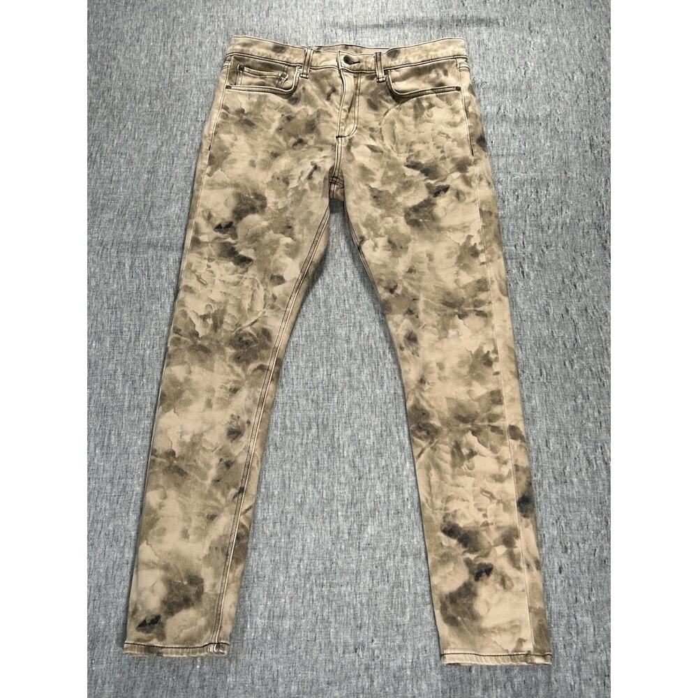 Rag & Bone Fit 1 Skinny Jeans Mens 33x32 Cloud Camo Stretch Mid-Rise Designer